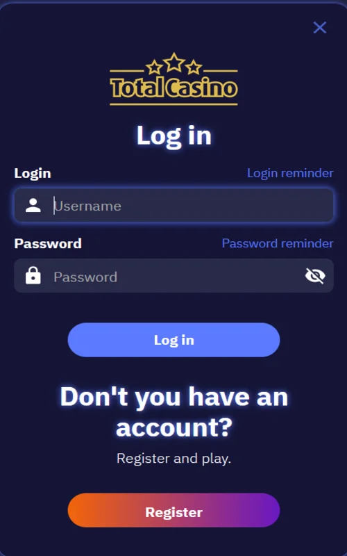 total casino login